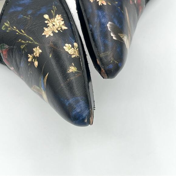 Alice + Olivia Dina Botanical print Humming bird pums Silettos Art to wear Sz 7 - Picture 10 of 12